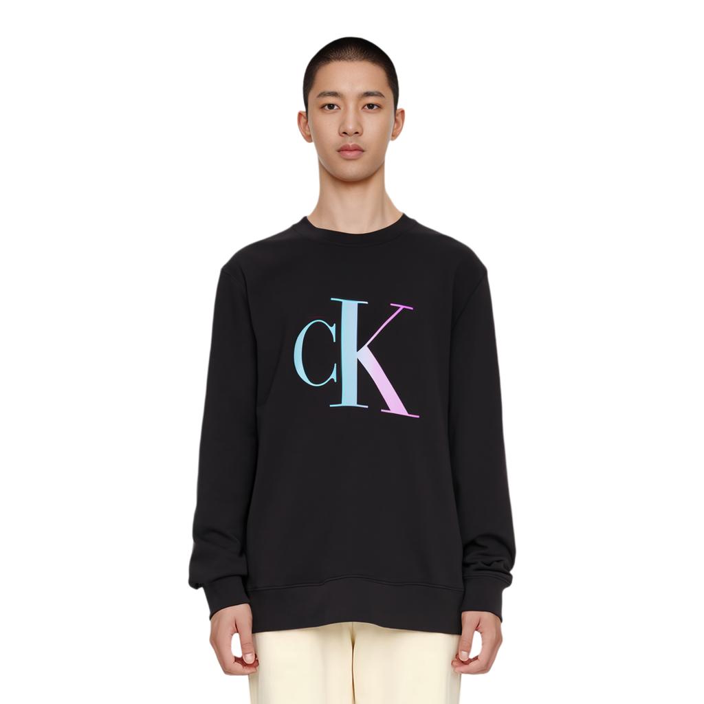 Calvin Klein Logo Graphic Crewneck Sweatshirt Men Sweatshirt Black J30J320841-BEH
