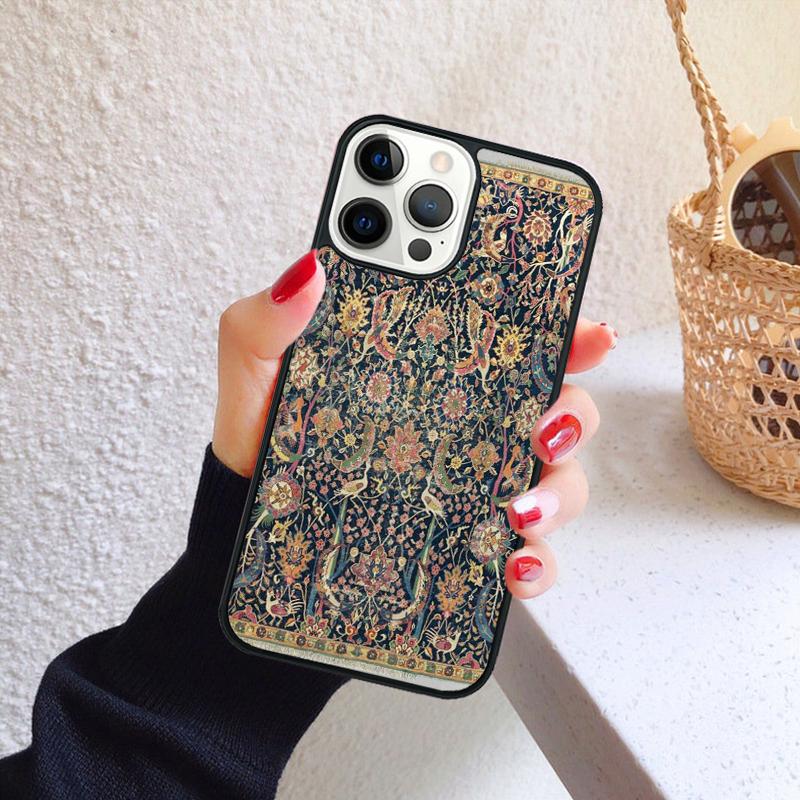 Persian Carpet Floral Pattern Phone Case for iPhone 17 Air 16 Coque 15 14 12 13 PLUS 11 PRO MAX Back Cover Fundas