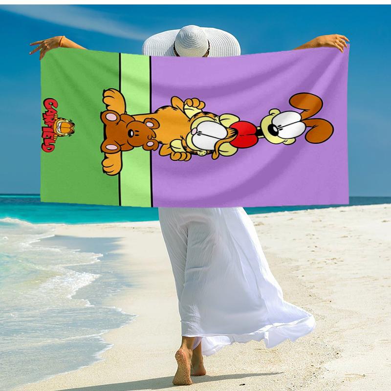 Ultra-Soft Beach Towel with Garfield Theme,Ideal for Pool - Camping, Diving - Perfect Travel Essential, Vibrant Beach Towel.