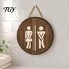 Wooden Bathroom Signs Restroom Signs, Men's And Women's Wall Half Toilet Country Style Decor Sign, Rustic Art Hanging Farmhouse