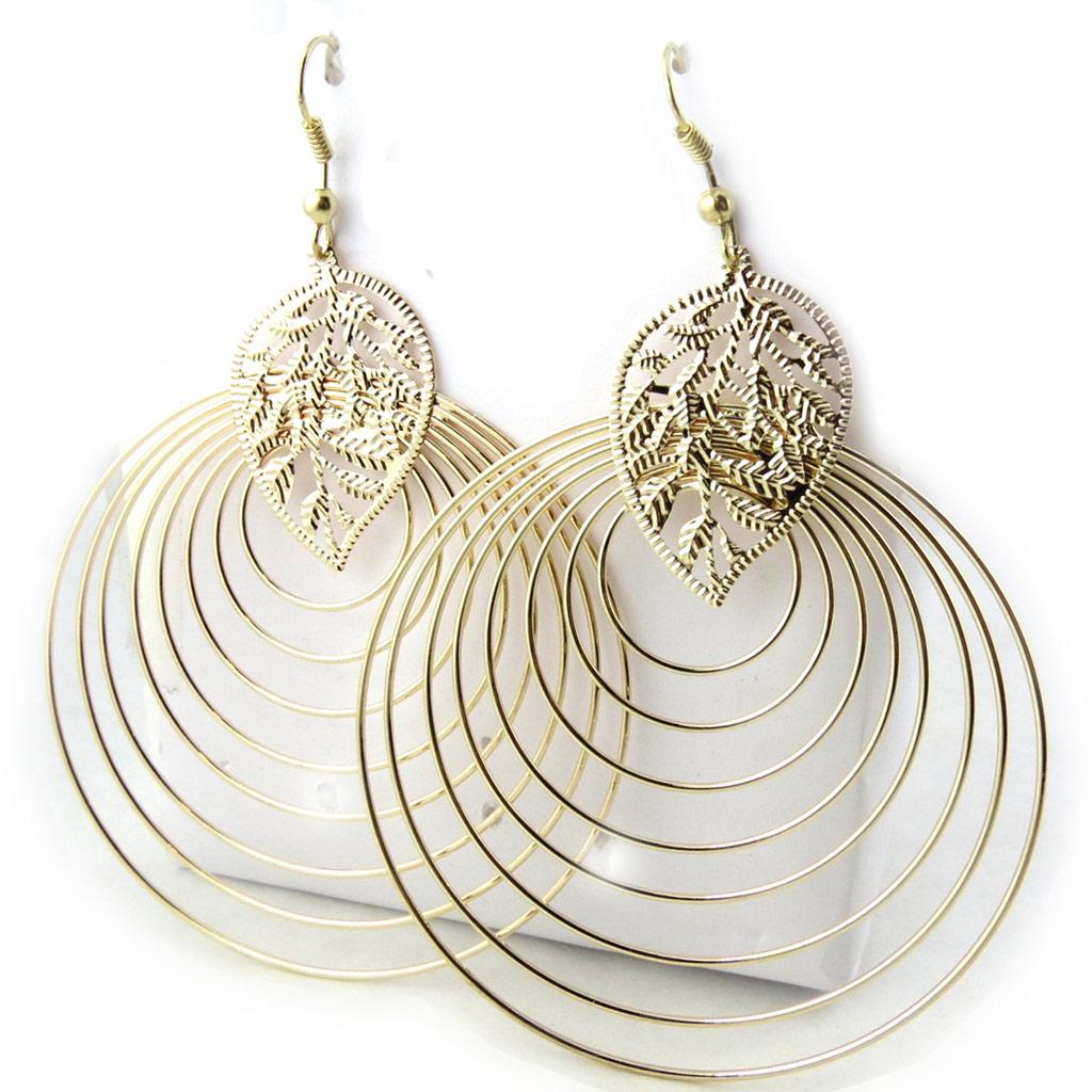 Les Trésors De Lily [N1090] - Golden 'Choreography' Designer Loops (geometric)