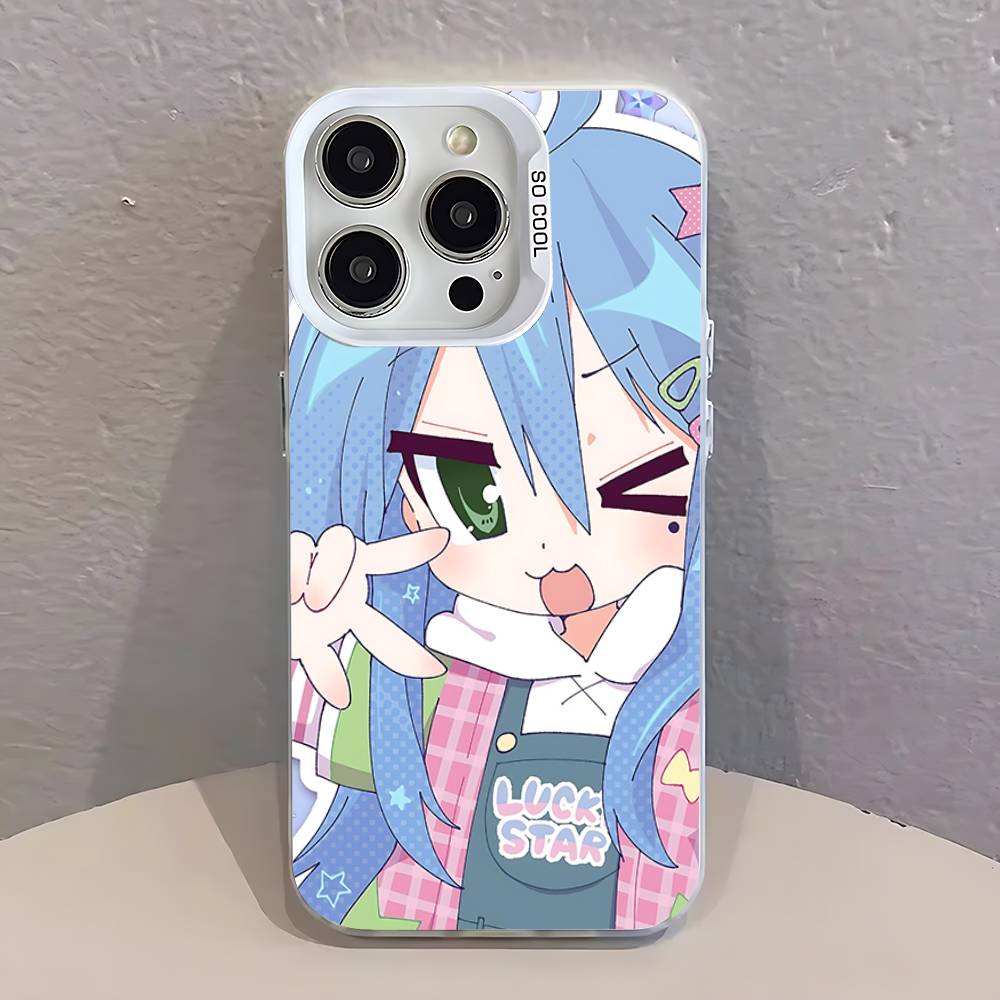 K-Konata Izumi Glücksstern S Handyhülle Für iPhone 17,16,15,14,13,12,11,Pro,Max,Plus,SE,Air,Mini Anti-Fall Weißer Stoßfänger