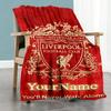 Liverpool Personalized Name Blanket Lightweight Personalized Blanket Soft Warm Cozy Versatile for Sofa Livingroom Office Chair Chair
