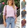 2023 Summer Loose Elegant Womens Blouse Print Short Sleeve Chiffon Shirt Women O Neck Casual Fashion Tops Female Clothing 25190