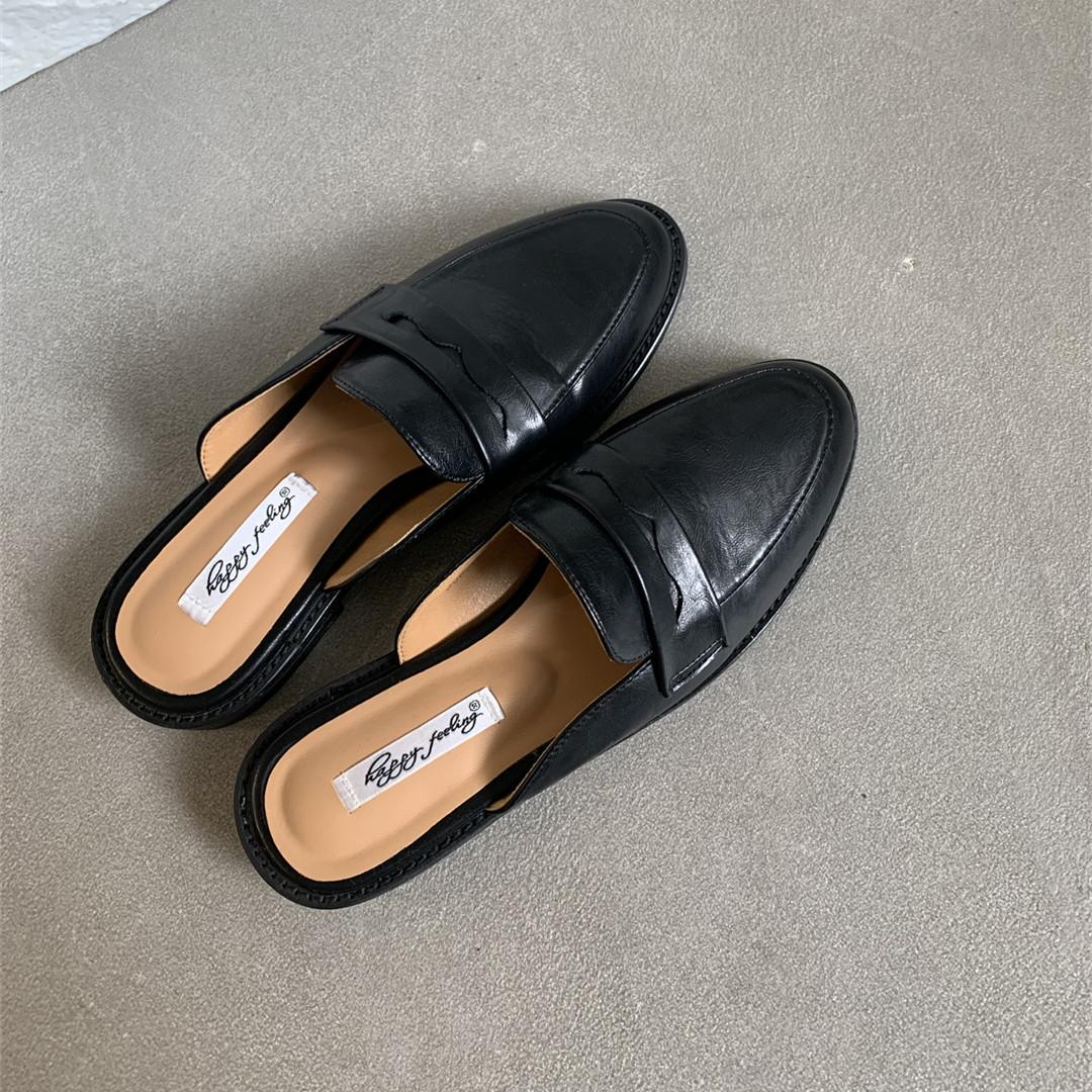 

Мода Bailamos Совершенно новые женские тапочки Женские с круглым носком Слипоны Женские повседневные мюли Туфли Плоский каблук Уличные Платье Сандалии Туфли Mujer 40 чёрный