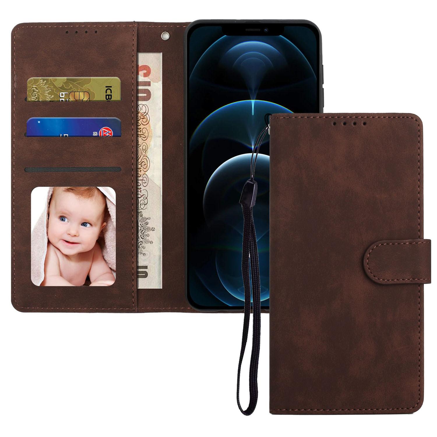 

Подходит для iPhone 15 ретро чехол для телефона 14 стиль кошелька + XR вставка карты защитный чехол S24 левый и правый кожаный чехол iphone13 коричневый