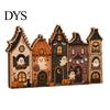 Herbsternte Dekoration für drinnen Halloween Retro Spukdorf Holz Tischdekoration, Herbst Bauernhaus Hexe Vintage Geist Hütte Ornamente Haus Ornament,