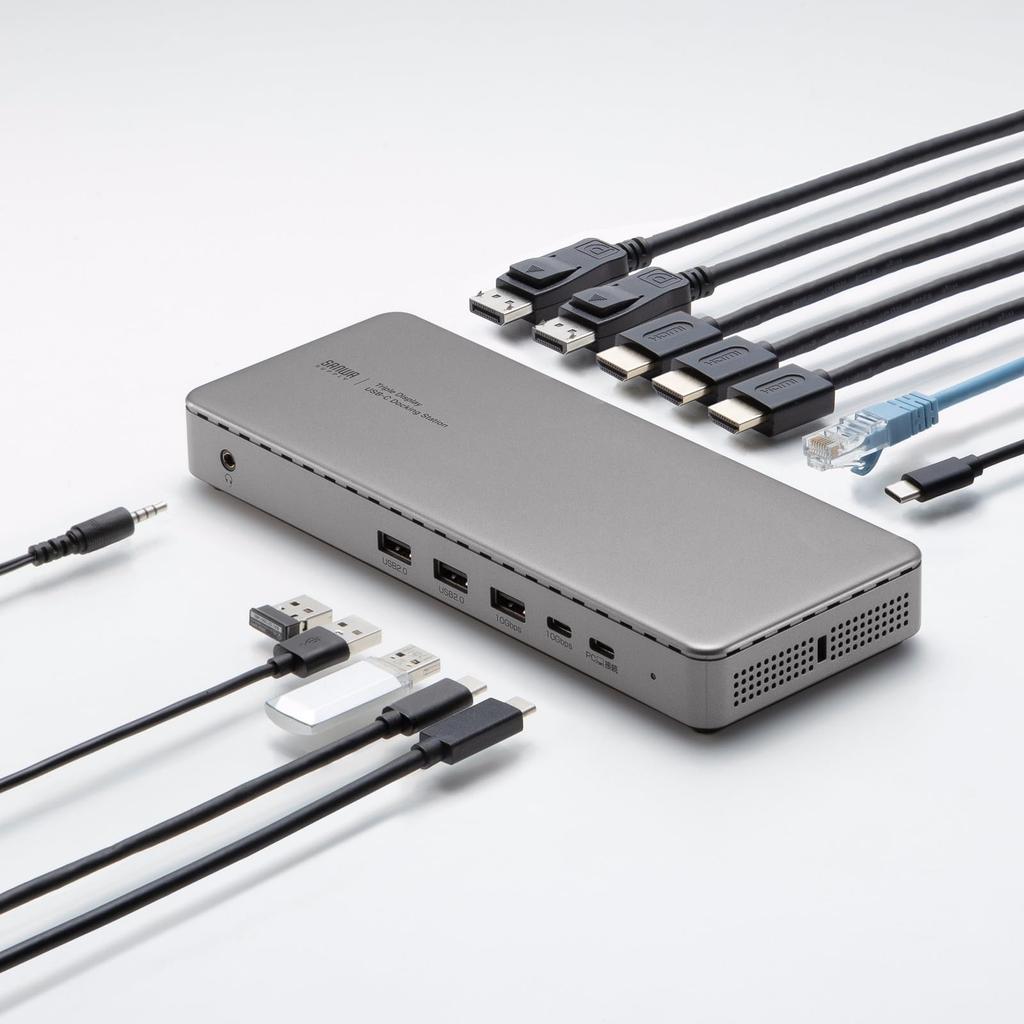 Sanwa Supply Docking Station X 4K X 3 Screen USB-CVDK20 (Supports HDMI/DisplayPort Outputs)