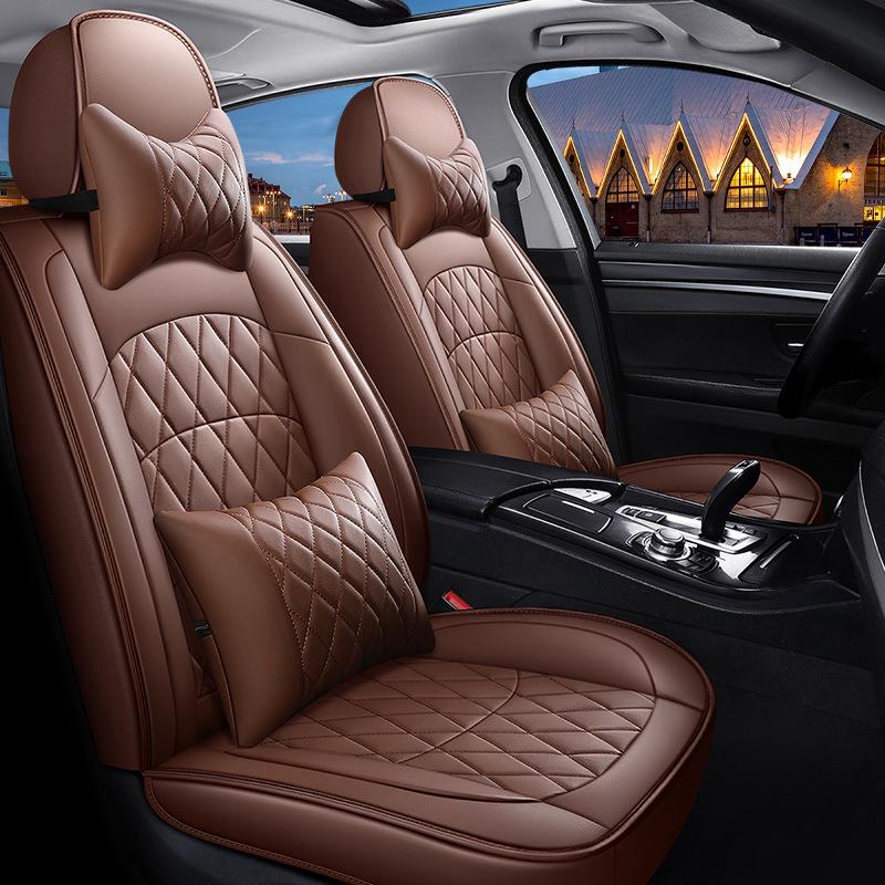 2021 Full Leather Diamond Pattern Car Seat Cushion for All Seasons