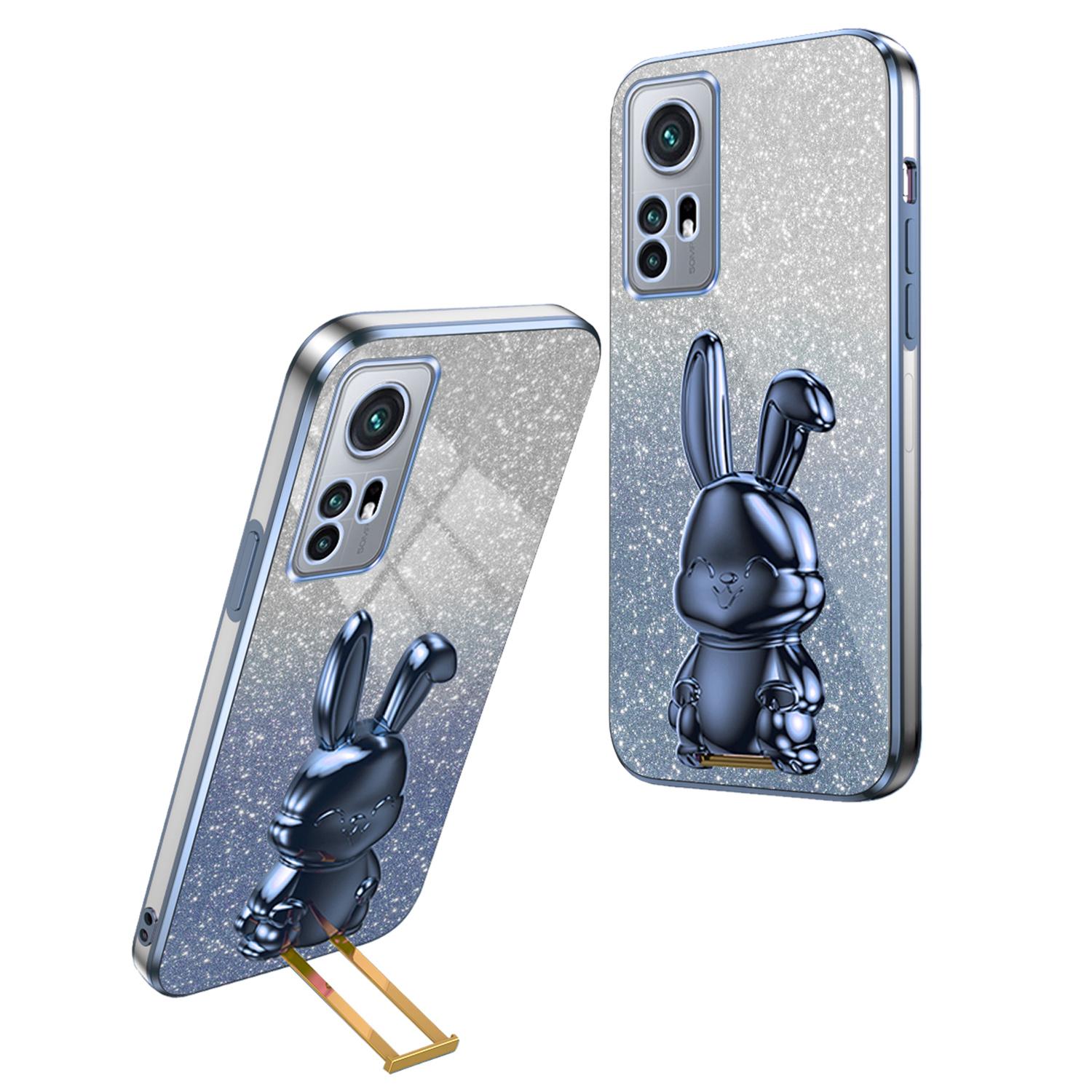 

For Xiaomi 12 Pro 5G/12S Pro 5G/12 Pro (Dimensity) 5G PC+TPU Phone Case Cute Rabbit Pull-out Kickstand Cover A