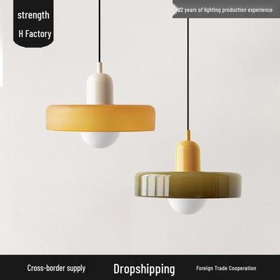 Bauhaus Vintage Cremefarbene Glas-Pendelleuchte für Wohnzimmer, Bar oder Restaurant - Nordisches Minimalistisches Design