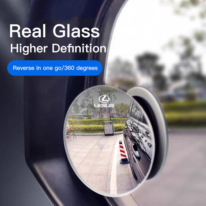 2Pcs Car Rearview 360 Degree Adjustable Wide Angle Small Circular Mirror For Lexus FSPORT LBX NX RX 350h 450h ES UX 300e GS GXBD8