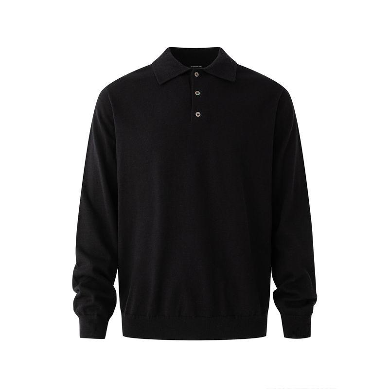 

Kisko Autumn and Winter Retro Cleanfit Henry Collar Knitwear for Men and Women, High-End Commuter Casual Knitwear Black XL