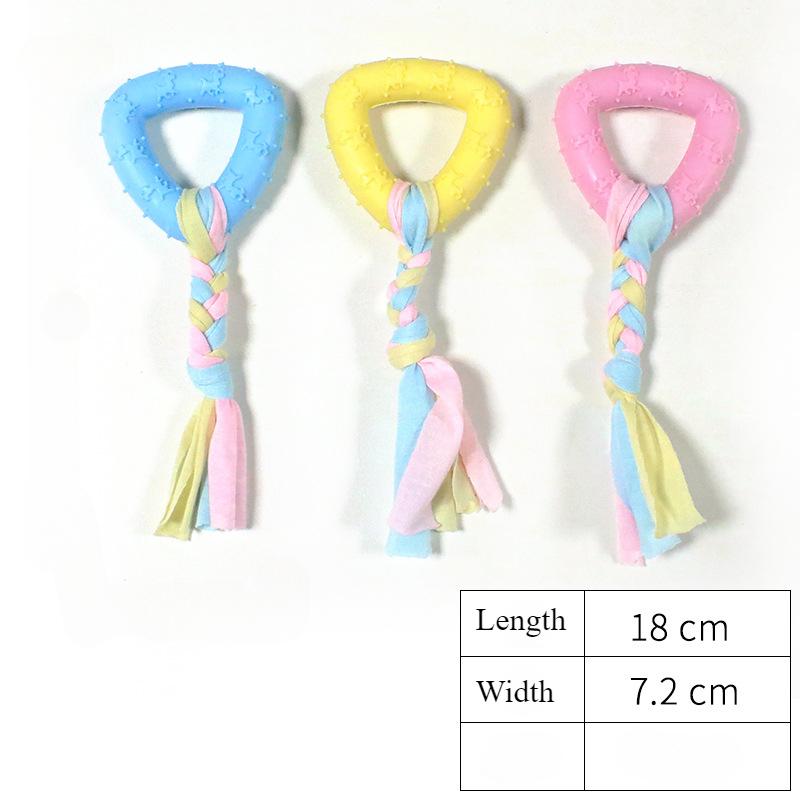 

Экологичная игрушка для жевания щенка, скрежещущая зубами, резиновая игрушка, интерактивная игрушка из хлопковой веревки и полосок ткани J жёлтый