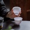 Hibiscus Purple Twined Lotus Embossed High Foot Cup Ceramic Tea Cup Household Personal Kung Fu Tea Cup