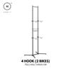 Homlly Free Standing Bike Bicycle Storage Rack Display with Basket (Hold 2/4 bikes)