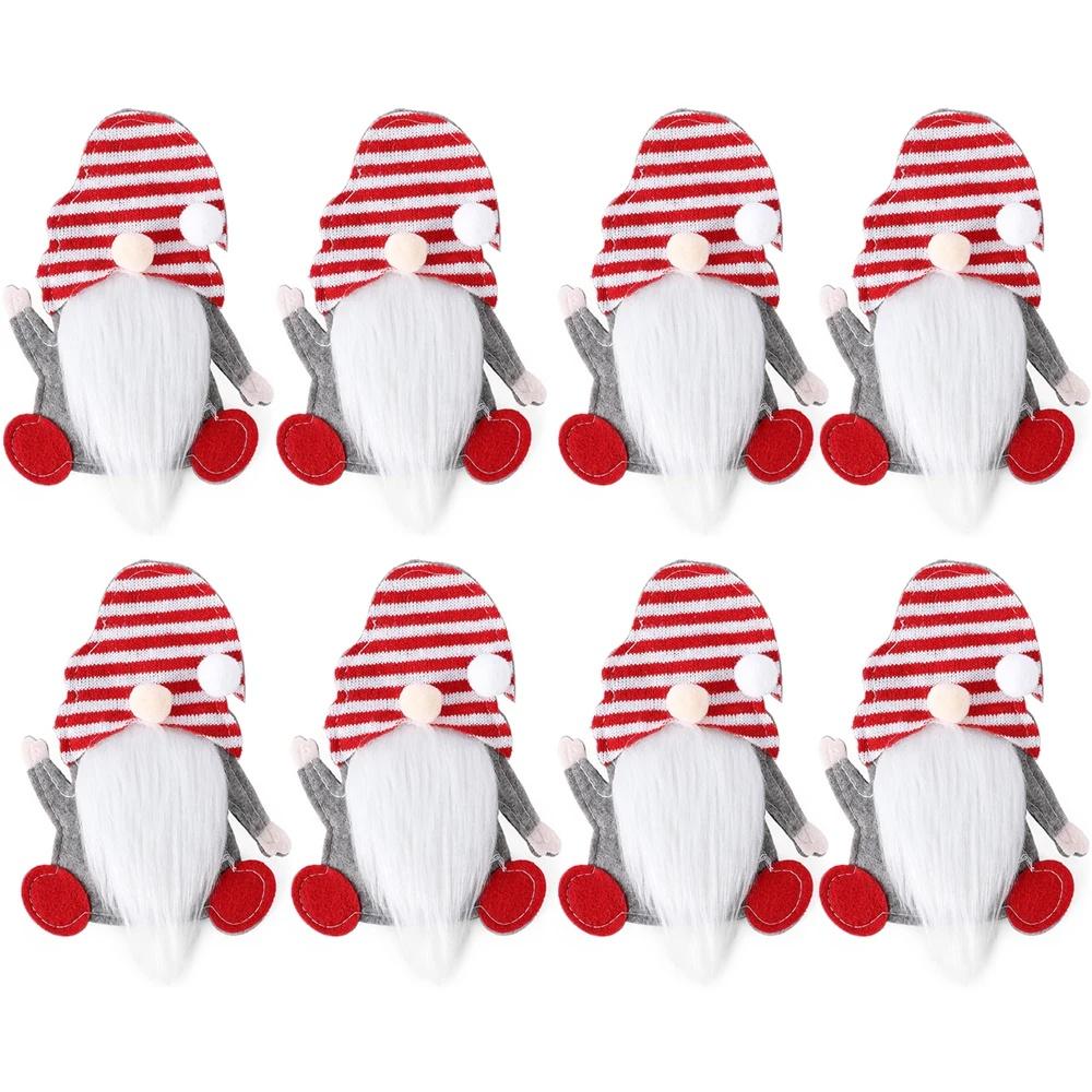 1-8PC Christmas Cutlery Holders Santa Claus Shaped Fork Knife Holder Bag New Year Xmas Party Tableware Cover Home Table Decor