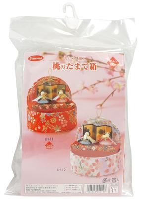 Panami Chirimen Craft Kit Peach Treasure Box Red LH-11