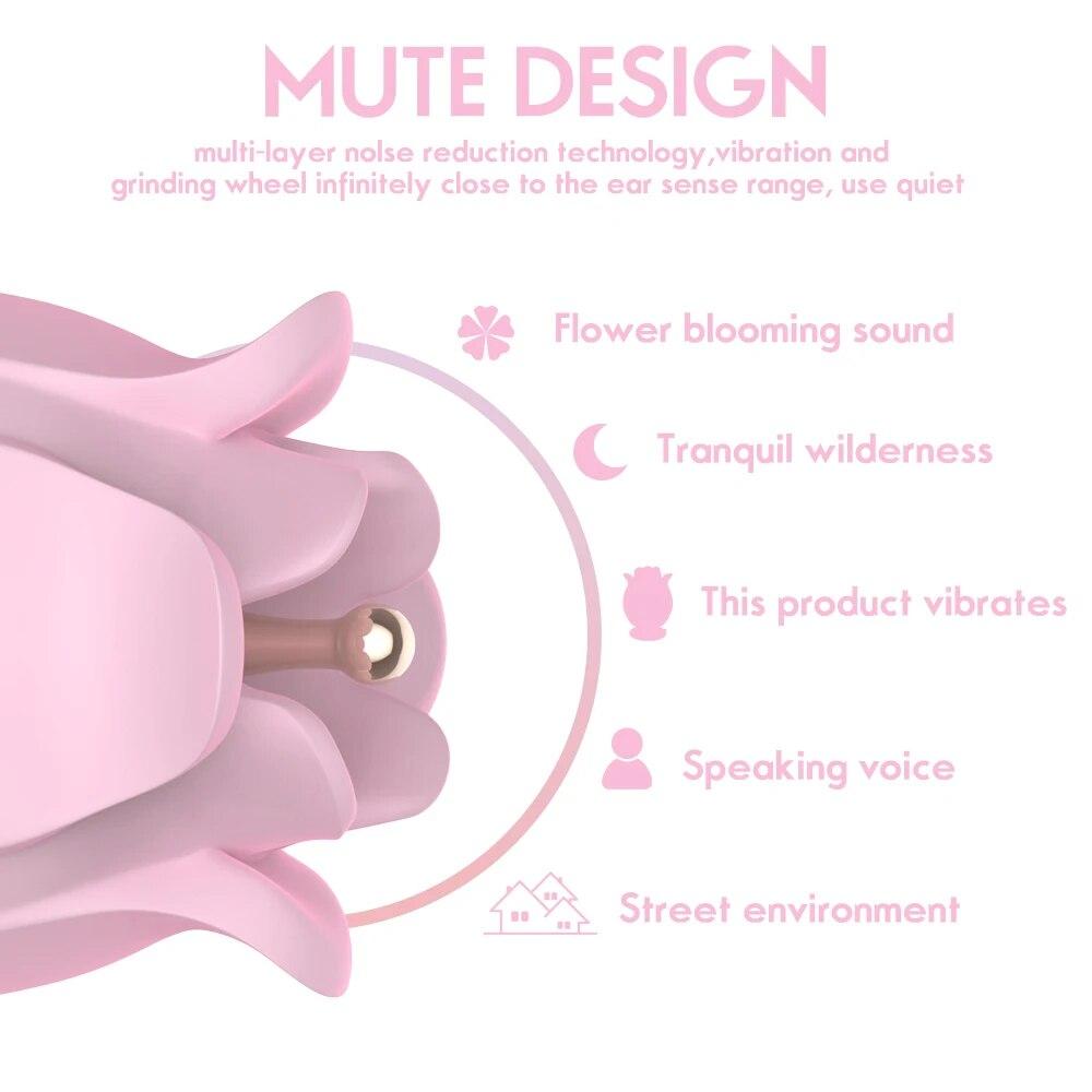 Powerful Sucking-Rose Vibrator Toy For Women Vacuum Stimulator Oral Nipple Clit Sucker Female Sex Toys Goods For Female Adults