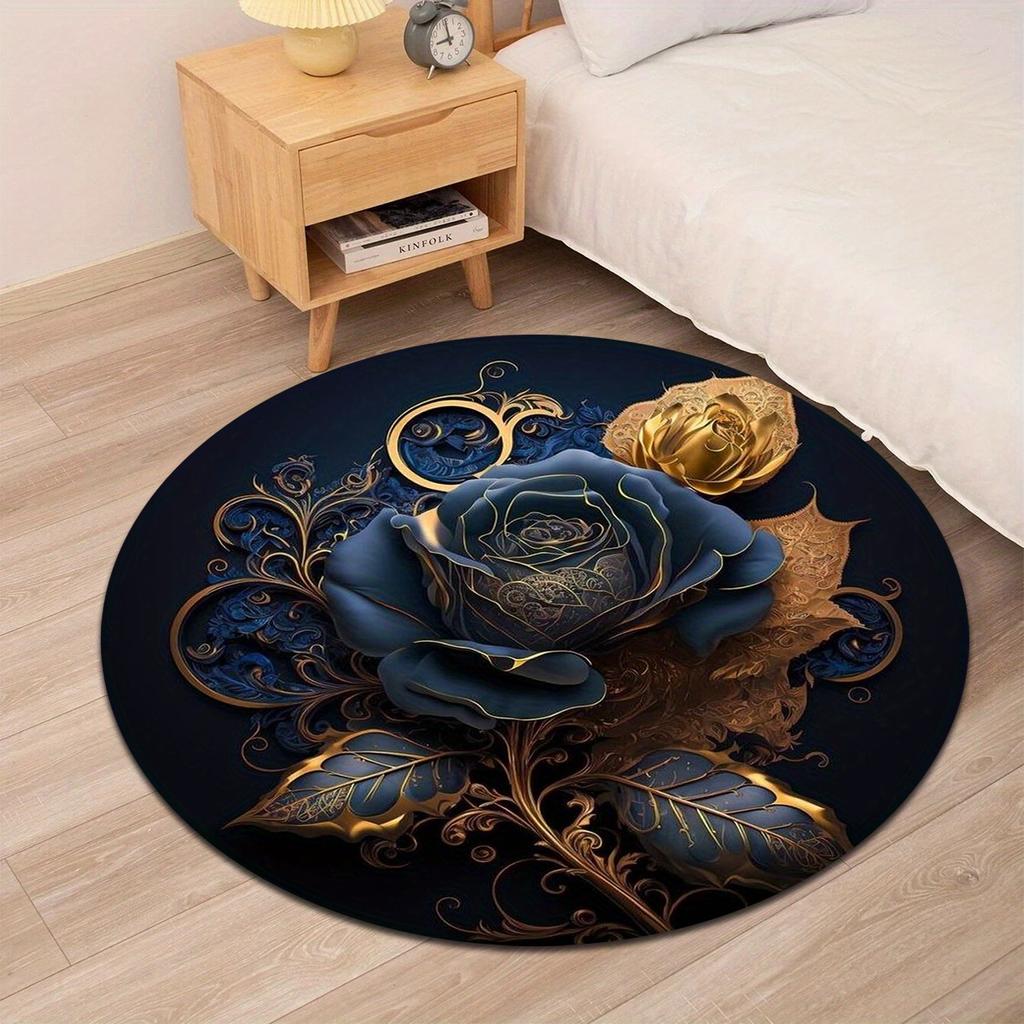 1Pcs Flower Round Rug Area Rug Flower Round Carpets For Living Room Bedroom Chair Carpets Home Decor Gifts