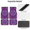 Universal Car Floor Mats Set of 4 - Enigmatic Purple Floral Pattern Designed for Mysterious Elegance,Auto Interior Accessories