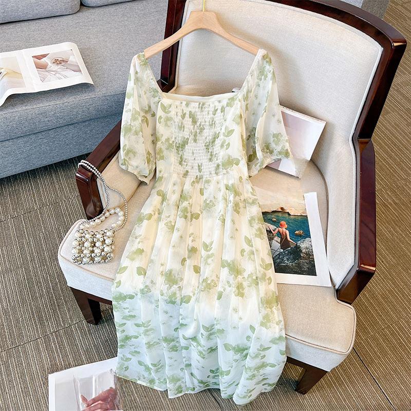 Dámské šaty nadměrné velikosti Letní Nové Šaty s jemným větrem a malými kvítky