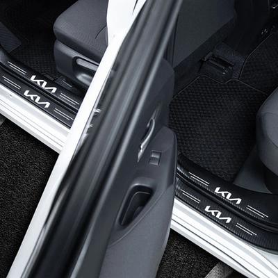 Carbon Fiber Car Door Threshold Protector Stickers Waterproof For Sportage Ceed Picanto Rio ProCeed Niro Stonic K7 K5 K8 K3