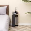 Modern Grey Nightstand with Open Shelf, Set of 2 in Chipboard for Bedroom and Living Room, 27x25x60cm