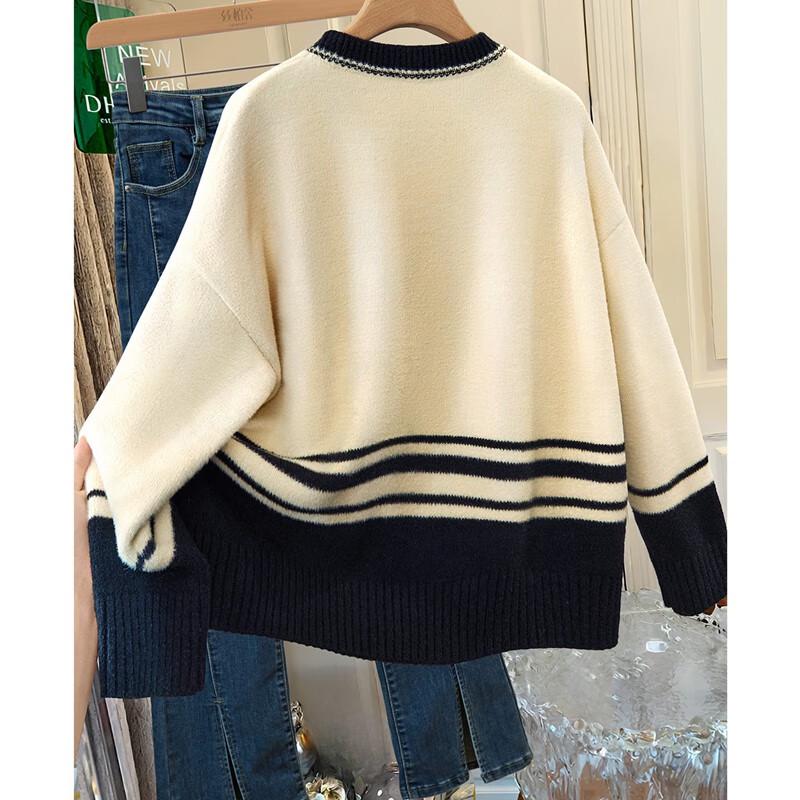 Sibaisha Damen Streifen Colorblock Pullover