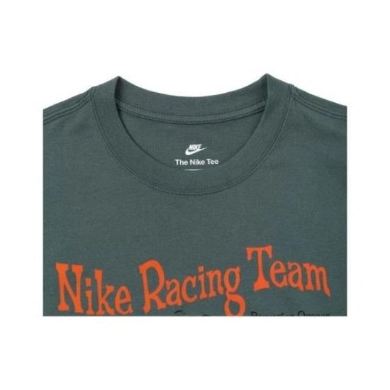 Nike Men's Green Loose-Fit Letter Print Crew Neck T-Shirt HQ3671-338