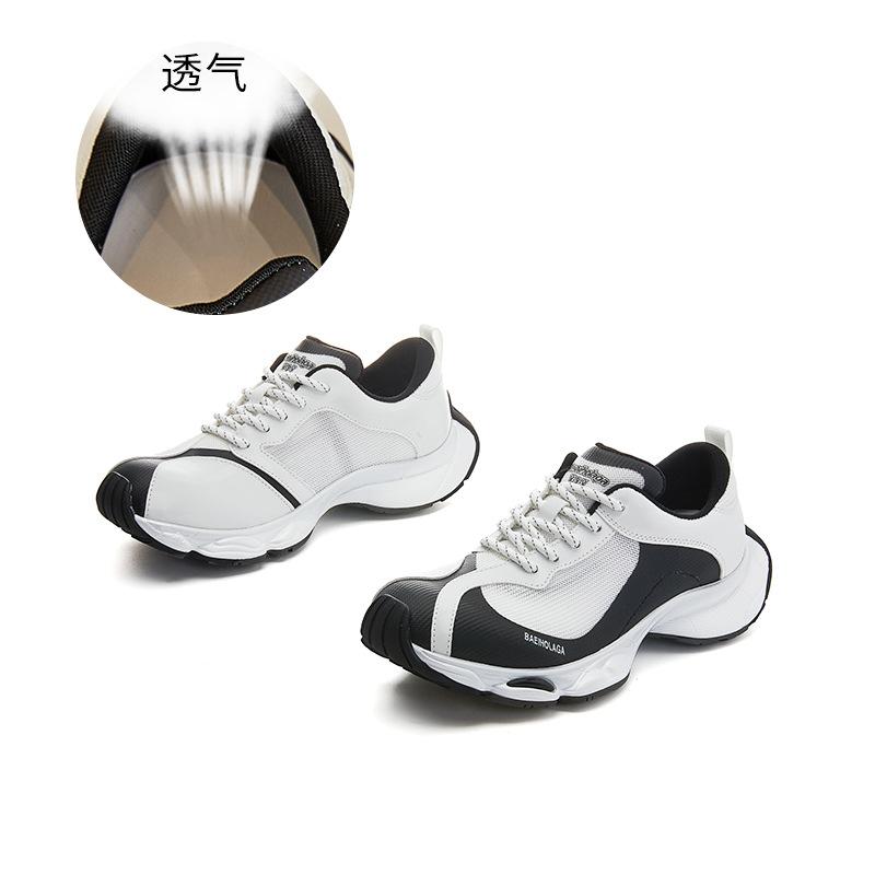 

Впитывающая пленка снизу толстая подошва папины туфли женские летние 2025 новые сетчатые дышащие маленькие мужские увеличивающие рост повседневные универсальные трендовые туфли 40