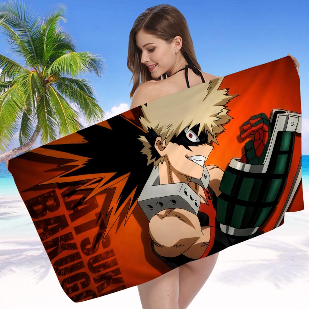 Bakugo Katsuki Beach Towel Colorful Bath Towels for Girl Microfiber Quick Dry Sand Free Beach Yoga Spa Gym Pool