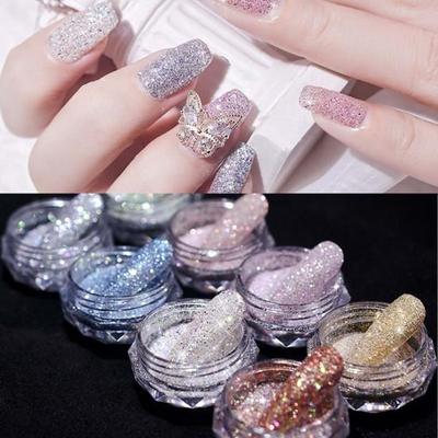 Reflective Glitter Nail Powder Sequins Sparkly Flash Crystal Pigment Dip Chrome Powder Nails DIY Dust Nail Supplies