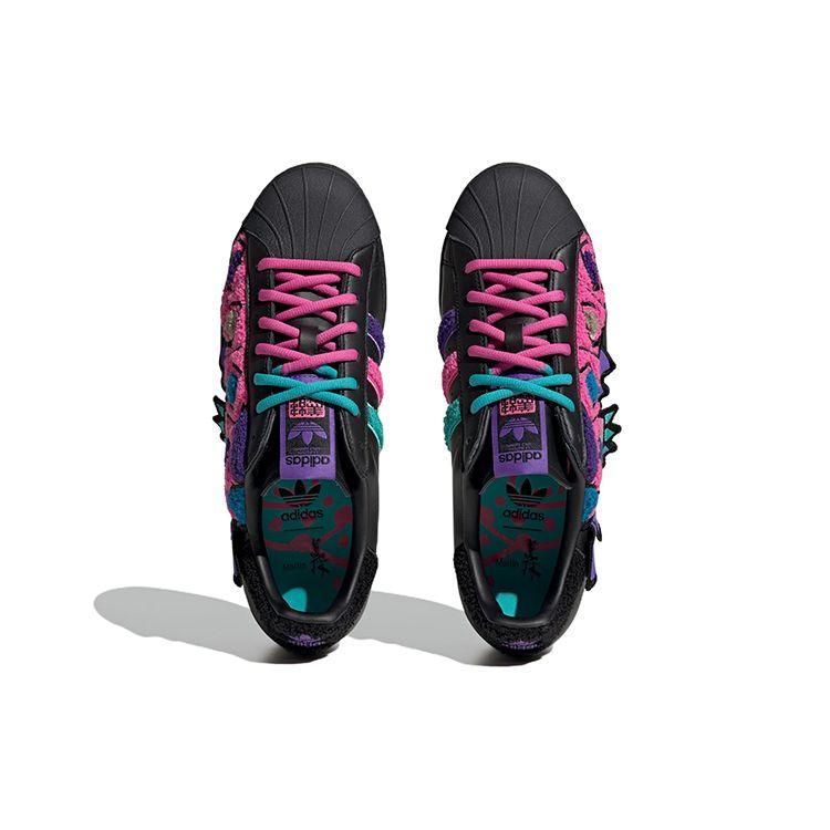 Adidas Originals Han Meilin X  Superstar 80S Chen Long Leather Low-Top Sneakers Unisex Sneakers Black Pink Purple ID4381