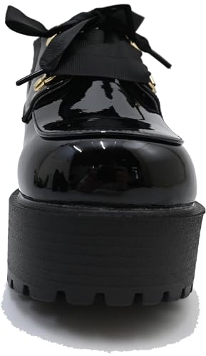 Yosuke Platform Sandals 4450002 Women's Black Enamel, Size 25.0 cm - 25.5 cm