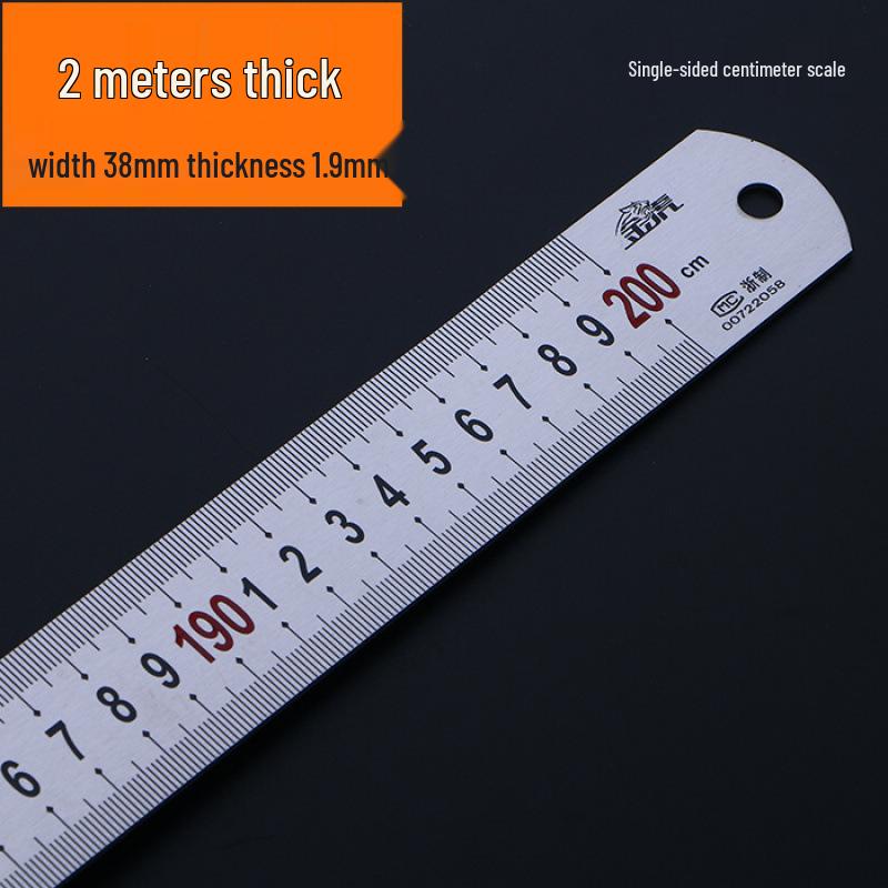 Righello in Acciaio Inossidabile da 1 m, Disponibile nelle Misure da 1,2 m, 1,5 m, 2 m e 15/20/30/50/60 cm, Piastra in Acciaio Spessorata