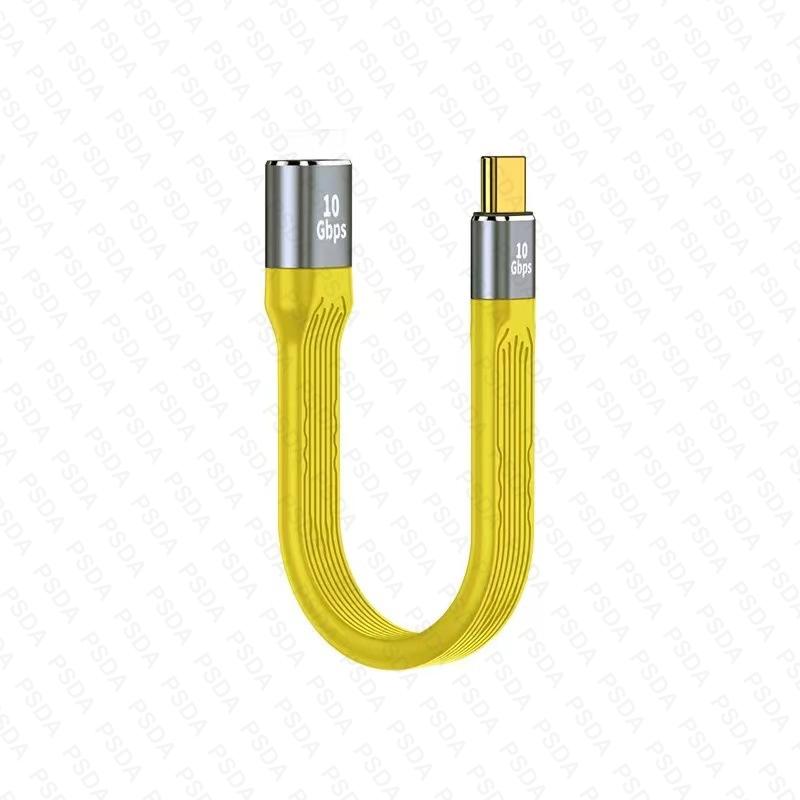 4.0 C Male To 90° Angle C Male Data Short Cable 240W USB Type C 4.0 PD Fast Charging Flat Flex Cable for Smartphone Power Bank