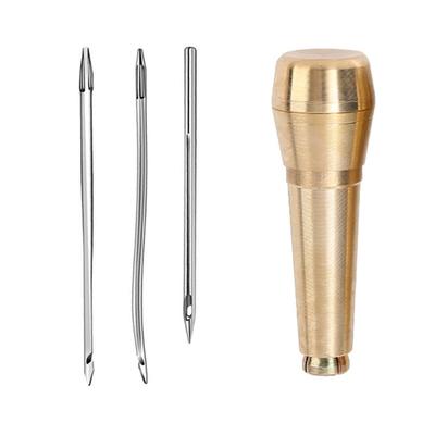 4/5Pcs Leather Stitching Tool With Hook Needle Sewing Awls Ergonomic Metal Handle Leather Shoe Repair Tool for Sewing
