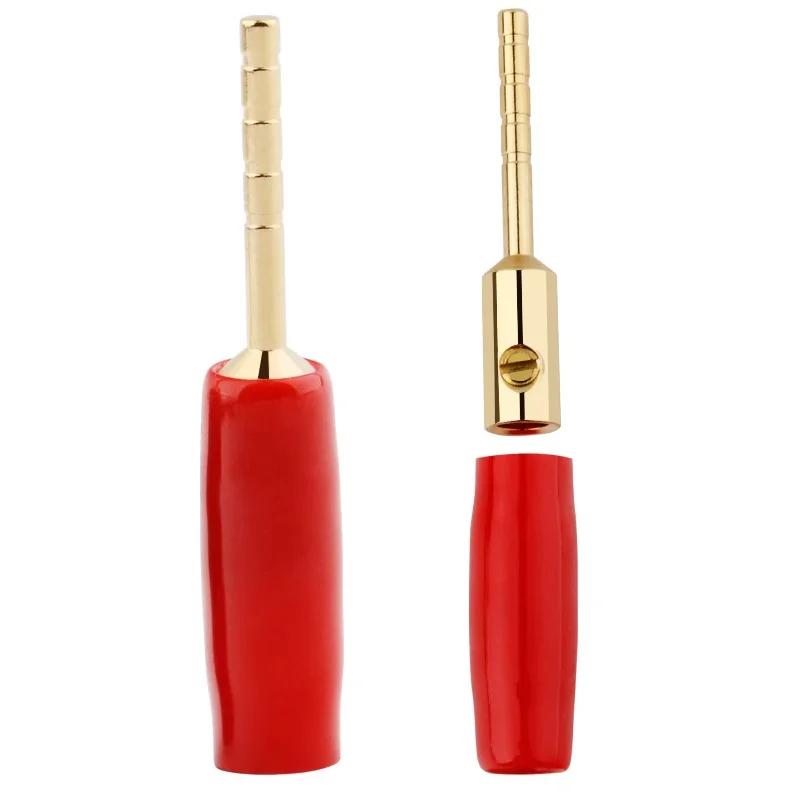 20PCS 2mm Gold Plated Screw Type Small Banana Plug Pin Audio Speaker Cable Connector Copper Straight Male Connector
