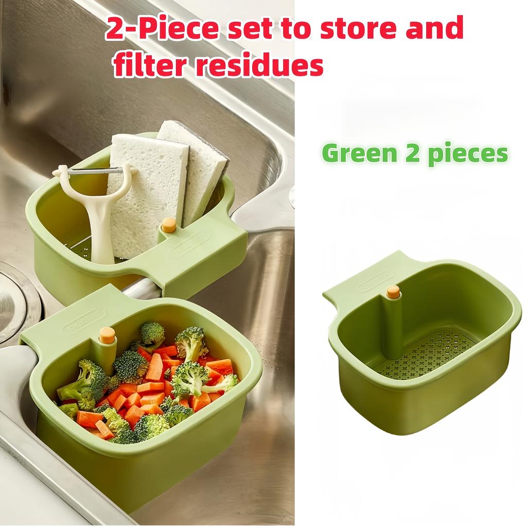 Kitchen Sink Drain Basket, Self-Cleaning Clog Prevention Mesh Filter Push Strainer for Kitchen and Bathroom - Automatic Food Waste Disposal