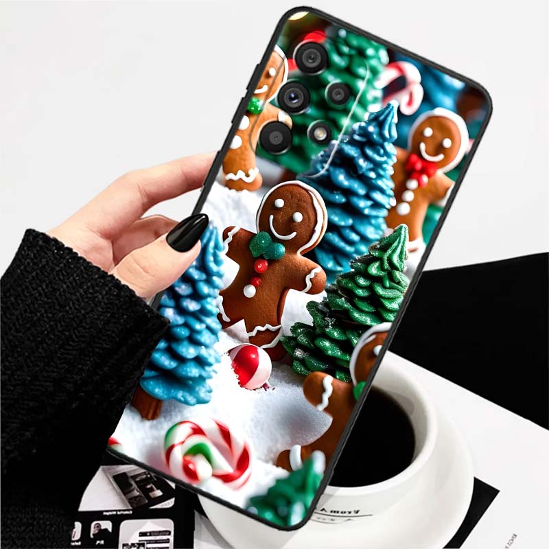 

Christmas Gift Box Design Phone Case For Samsung A73 A72 A71 A55 A54 A53 A52 A51 A13 A22 A16 A15 A12 A14 A26 A07 5G Black Galaxy A16 5G
