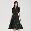 Temperament Thin Short-sleeved Floral Dress for Women In 2026 Summer, with a High-end Feel and a Slimming Effect. Medium To Long Skirt