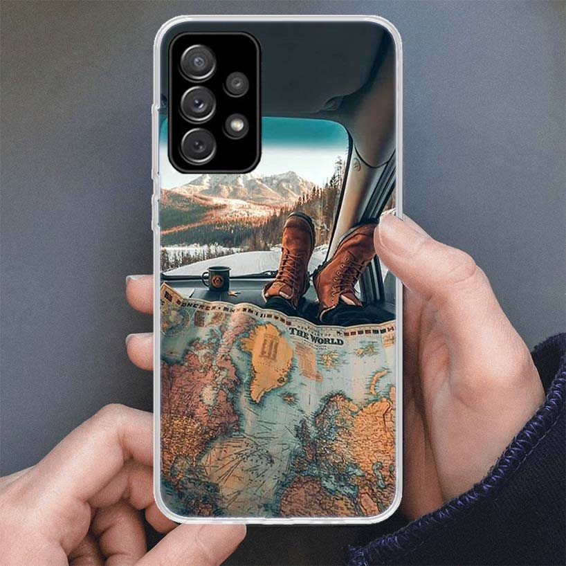 

World Map Travel Plans Phone Case For Samsung Galaxy A51 A50 A71 A70 A41 A31 A21S A10 A20E A30 A40 A6 A7 A8 + A9 Soft Silicone S Samsung A40