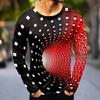 Men's Fashion Casual Printed Long Sleeve O-Neck Shirts Tops Blouse