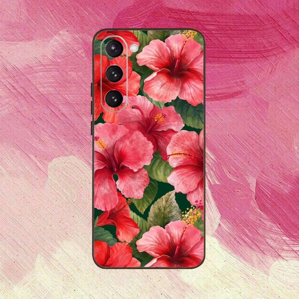 Floral Plant Pattern  Phone Case For Samsung Galaxy A73,A72,A71,A70,A53,A52,A51,Others Soft Black Cover