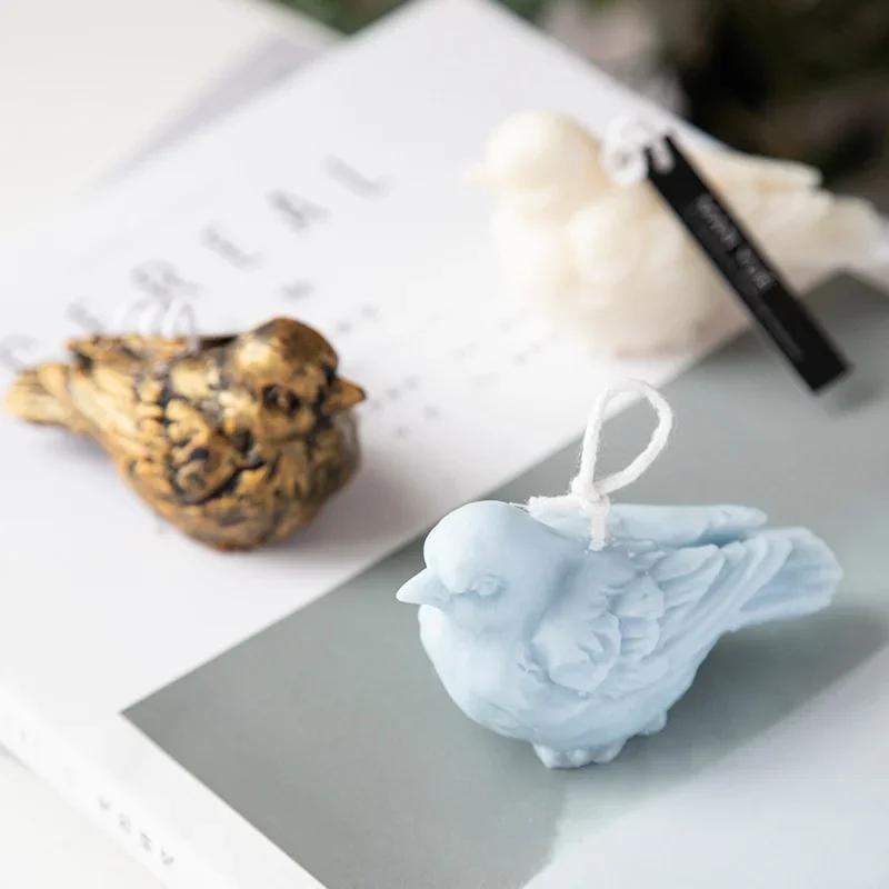 New 3D Creative Diy Handmade Bird Shape Mold Diy Aromatherapy Candle Plaster Retro Decorative Silicone Molds Accessories Tools