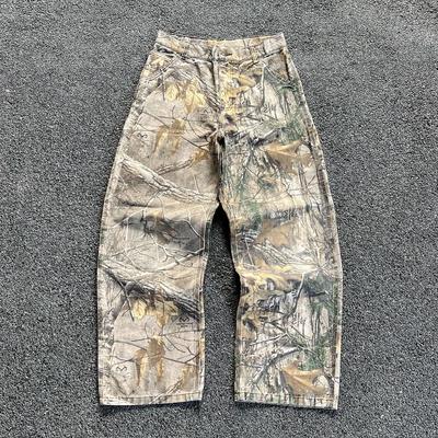 GLYDE Jeans mit Blattdruck 2000er USA 2000er Retro Oversized Hip Hop Streetwear Herren Damen Goth Mode Lockere Freizeithosen