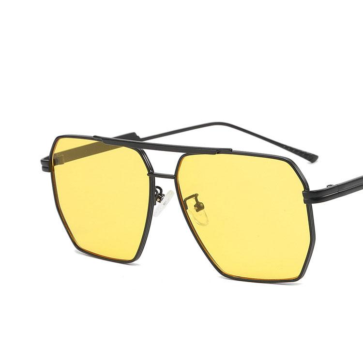 Big Frame Metal Double Bridge Sunglasses Women For Men  Vintage Punk Luxury Brand Designer Irregular Pilot Sun Glasses Uv400