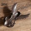 Vintage Door Knocker Cast Iron Owl Knocker, Wrought Hollow Carved Wall Decor, Art Thickened Rustproof Cabinet Pull Handle, Pre-Drilled Holes for Gate