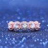 Copper Gold-Plated Micro-Zircon Engagement Ring, Platform Women'S Strip Ring.